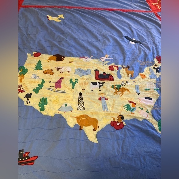 Land Of Nod Other - Land of Nod United States Twin Appliqué Duvet Cover Blanket Blue